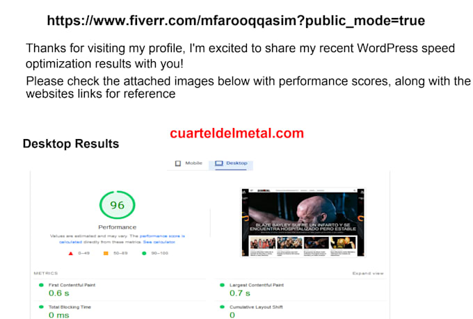 increase wordpress google pagespeed to fix core web vital